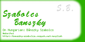szabolcs banszky business card